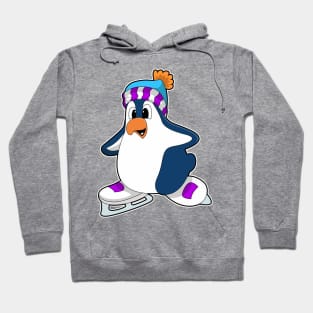 Penguin at Ice skating with Ice skates Hoodie